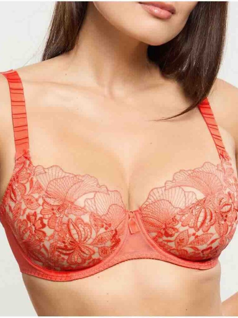 NWOT Empreinte Agathe in "sunset" coral. Size 32E.